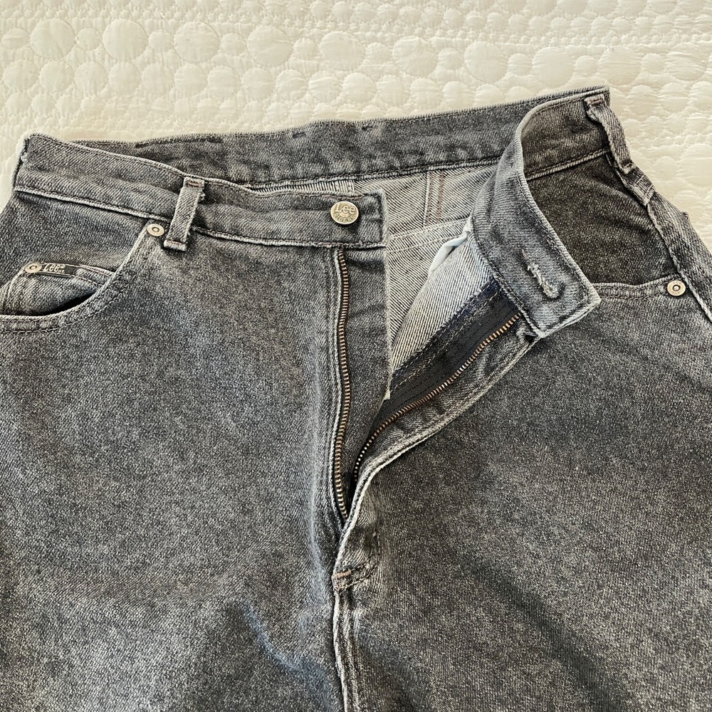 Lee Riders Womens Gray Acid Wash Denim Jeans Size 14 Inseam 25.5‎ High Rise